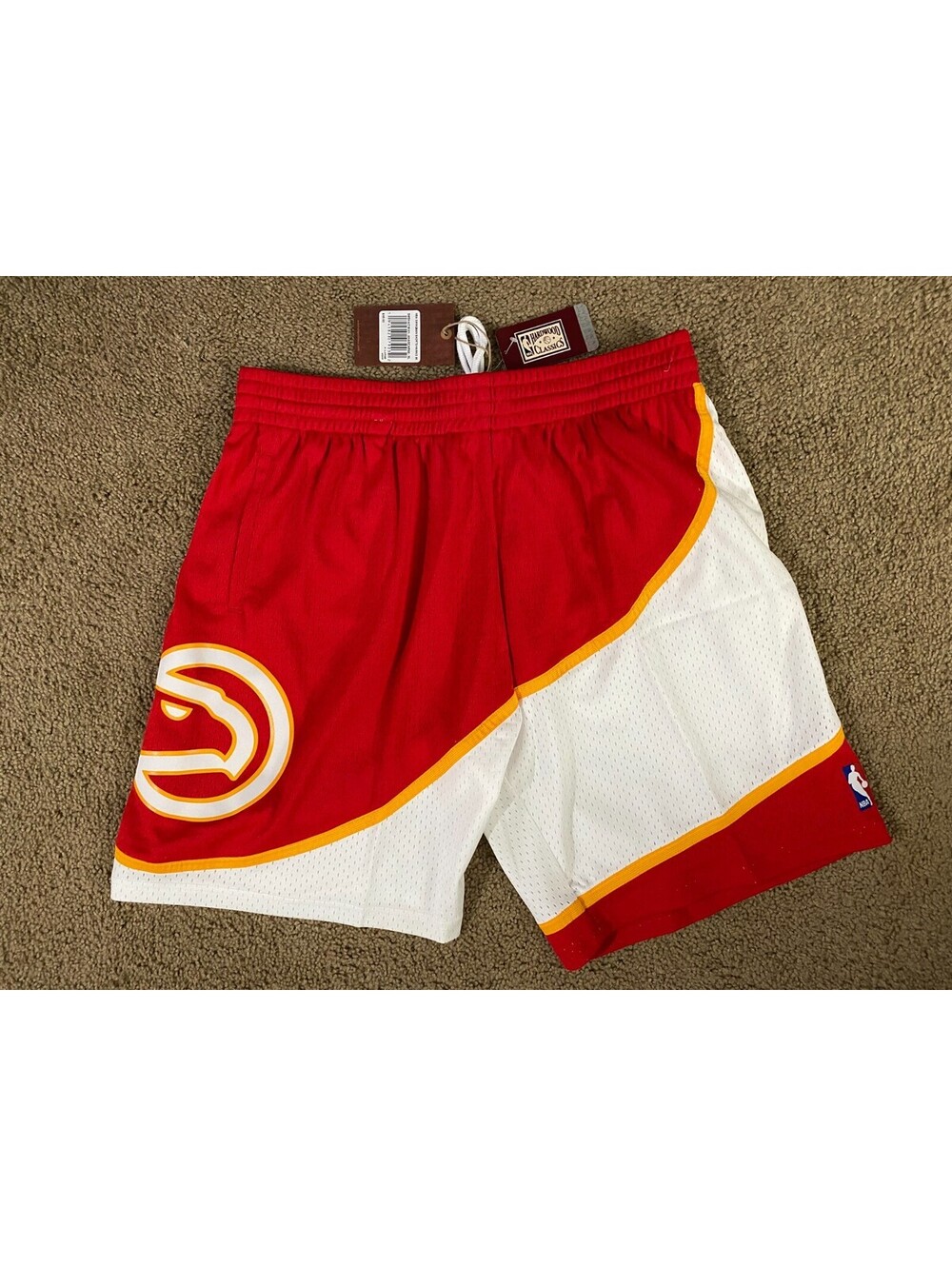 Atlanta Hawks Swingman Shorts Mens XL Red White Mitchell & Ness Basketball NBA